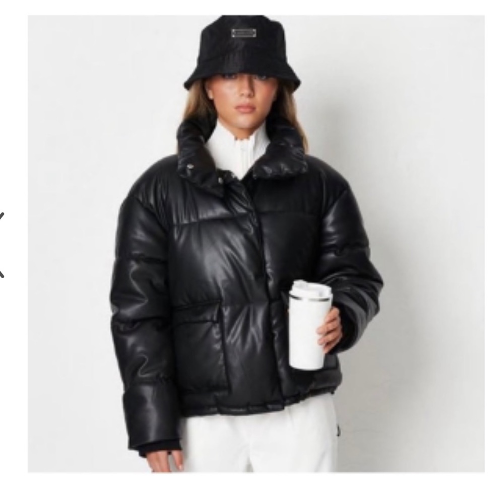 Faux leather puffer. Very oversized. Like new condition